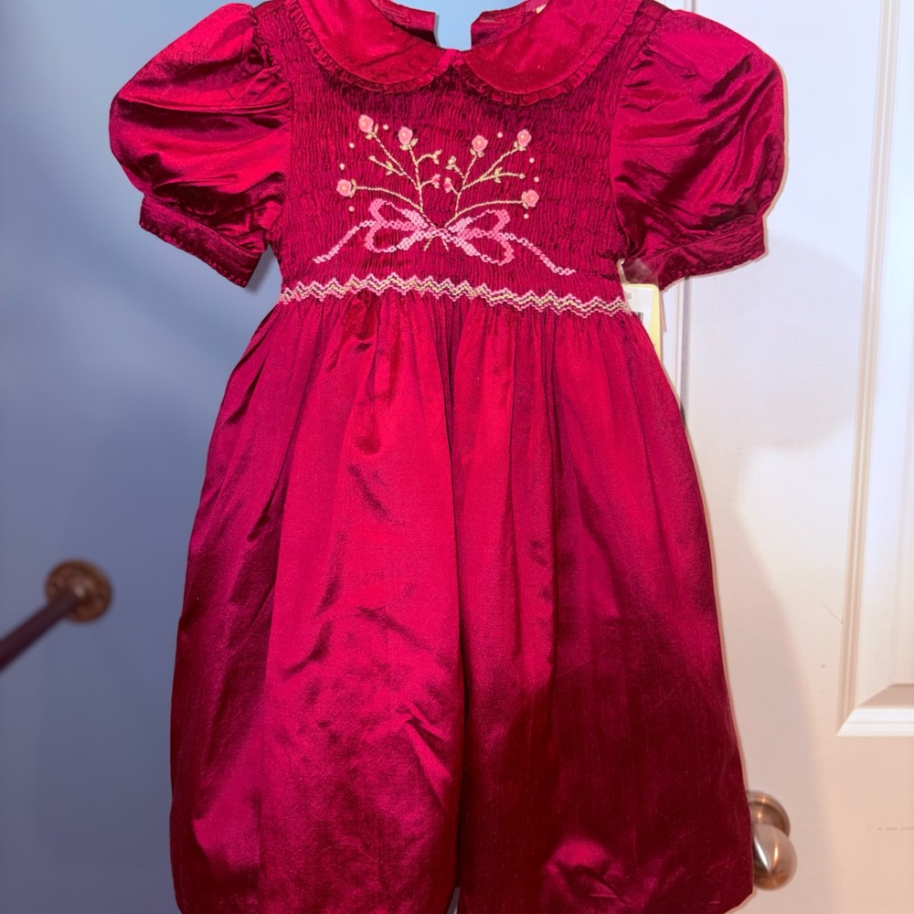 Vintage red/purple Laura Ashley dress with tags still on it